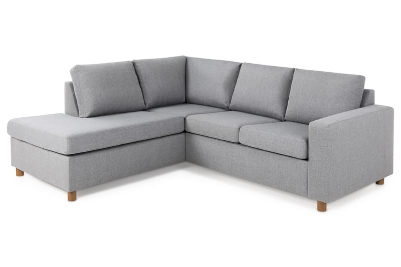 Crazy 3-seters Venstrevendt L-formet Sjeselongsofa i Stoff - Grå - Møbler - Sofaer - Sofa med sjeselong
