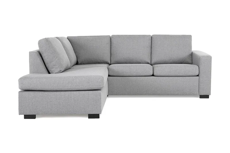 Crazy 3-seters Venstrevendt L-formet Sjeselongsofa i Stoff - Grå - Møbler - Sofaer - Sofa med sjeselong - 2 seters sofa med divan