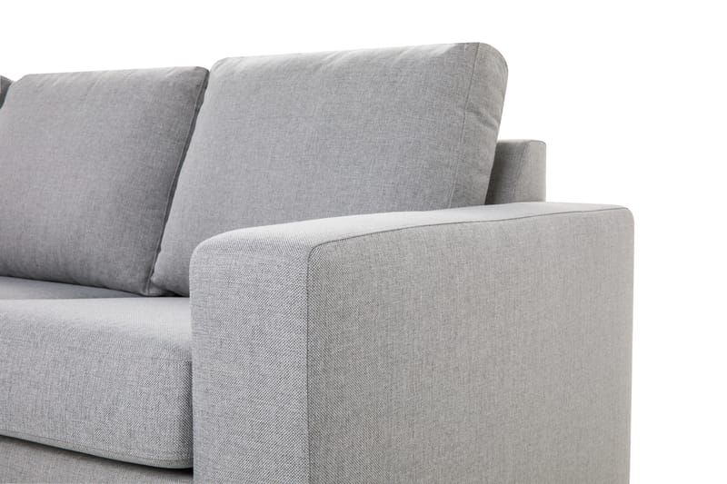 Crazy 3-seters Venstrevendt L-formet Sjeselongsofa i Stoff - Grå - Møbler - Sofaer - Sofa med sjeselong