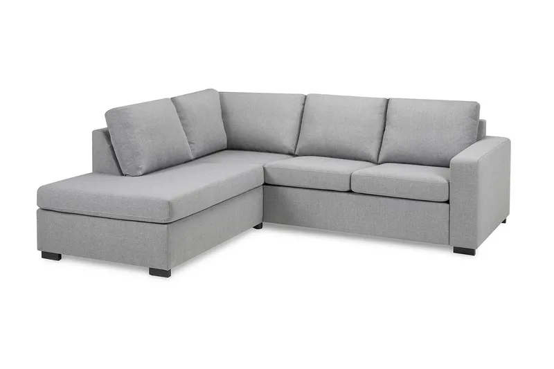 Crazy 3-seters Venstrevendt L-formet Sjeselongsofa i Stoff - Grå - Møbler - Sofaer - Sofa med sjeselong - 2 seters sofa med divan
