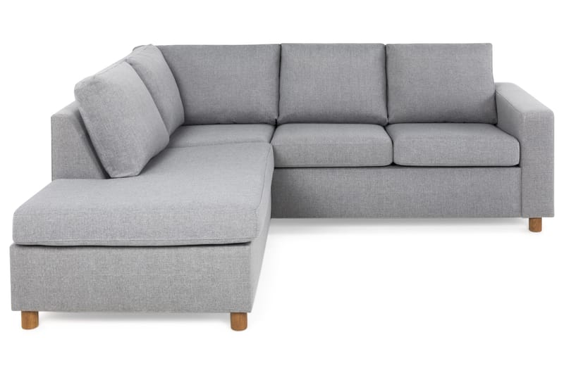 Crazy 3-seters Venstrevendt L-formet Sjeselongsofa i Stoff - Grå - Møbler - Sofaer - Sofa med sjeselong - 2 seters sofa med divan