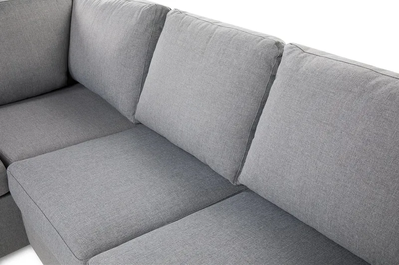 Crazy 3-seters Venstrevendt L-formet Sjeselongsofa i Stoff - Grå - Møbler - Sofaer - Sofa med sjeselong - 2 seters sofa med divan