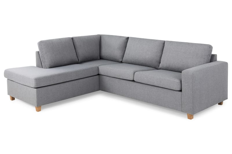 Crazy 3-seters Venstrevendt L-formet Sjeselongsofa i Stoff - Grå - Møbler - Sofaer - Sofa med sjeselong - 3 seters sofa med divan