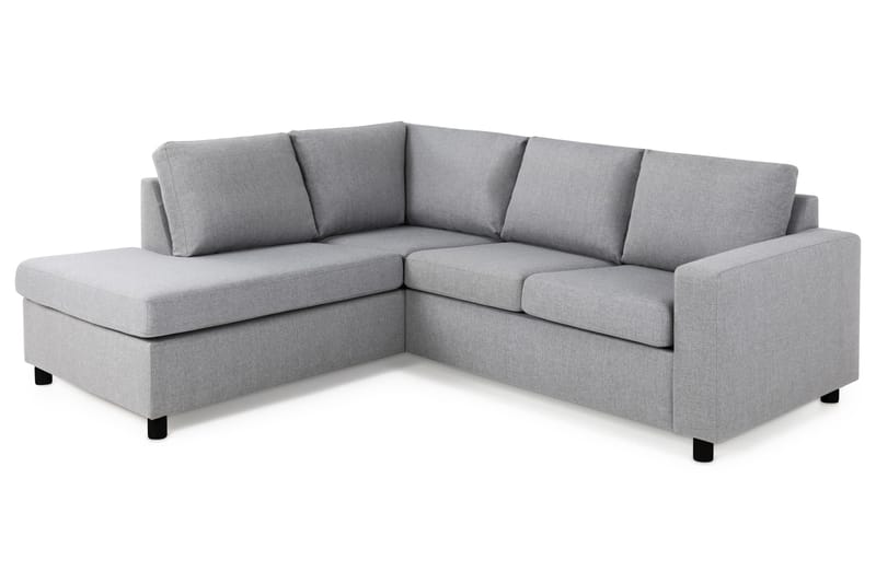 Crazy 3-seters Venstrevendt L-formet Sjeselongsofa i Stoff - Grå - Møbler - Sofaer - Sofa med sjeselong