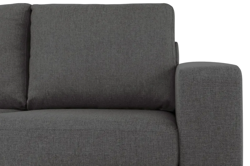 Crazy 3-seters Venstrevendt L-formet Sjeselongsofa i Stoff - Mørk grå - Møbler - Sofaer - Sofa med sjeselong - 3 seters sofa med divan