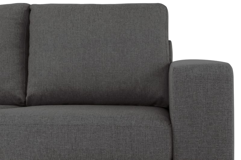 Crazy 3-seters Venstrevendt L-formet Sjeselongsofa i Stoff - Mørk grå - Møbler - Sofaer - Sofa med sjeselong - 3 seters sofa med divan
