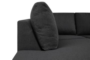 Crazy 3-seters Venstrevendt L-formet Sjeselongsofa i Stoff - Mørk grå - Møbler - Sofaer - Sofa med sjeselong