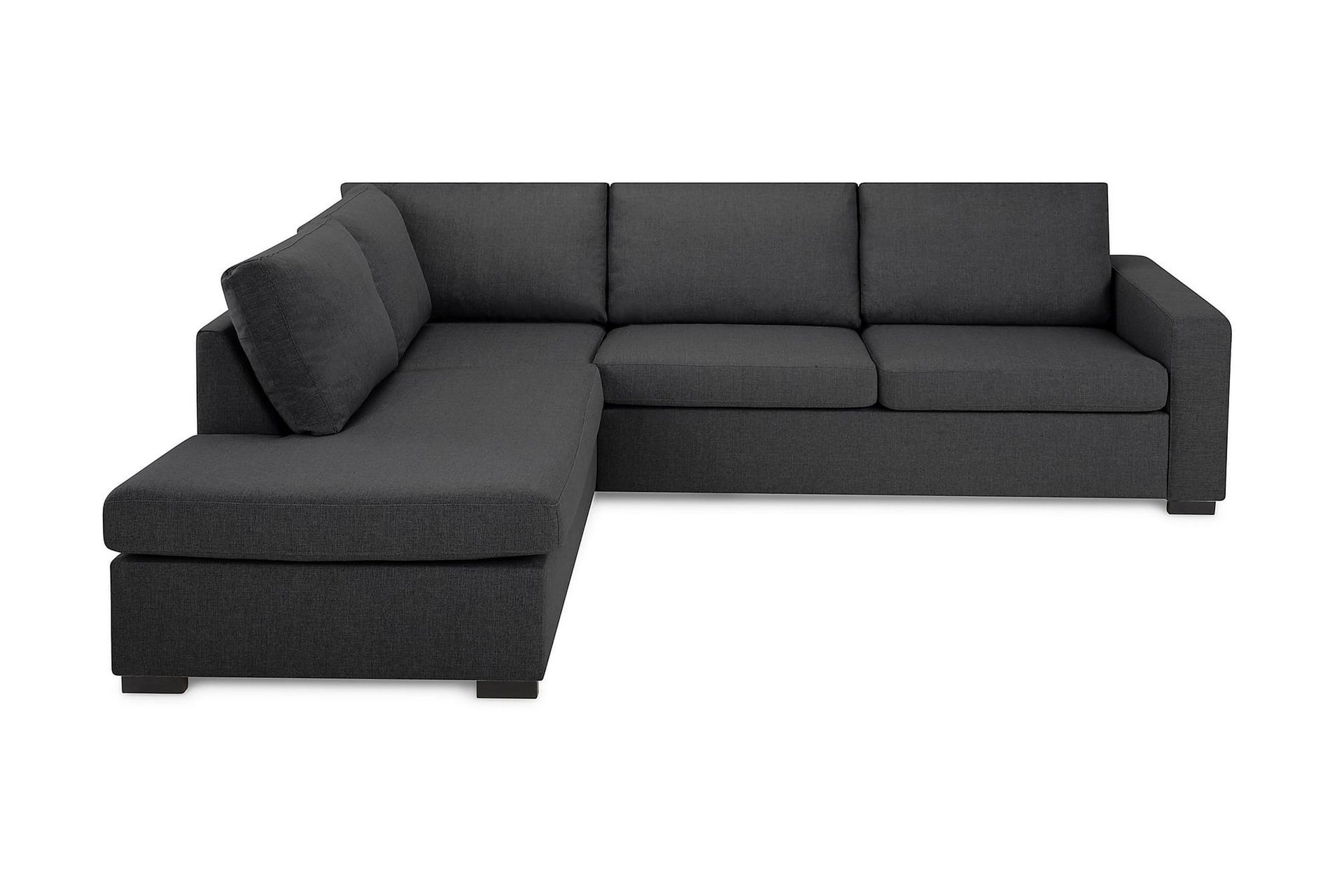 Crazy 3-seters Venstrevendt L-formet Sjeselongsofa i Stoff - Mørk grå - Møbler - Sofaer - Sofa med sjeselong