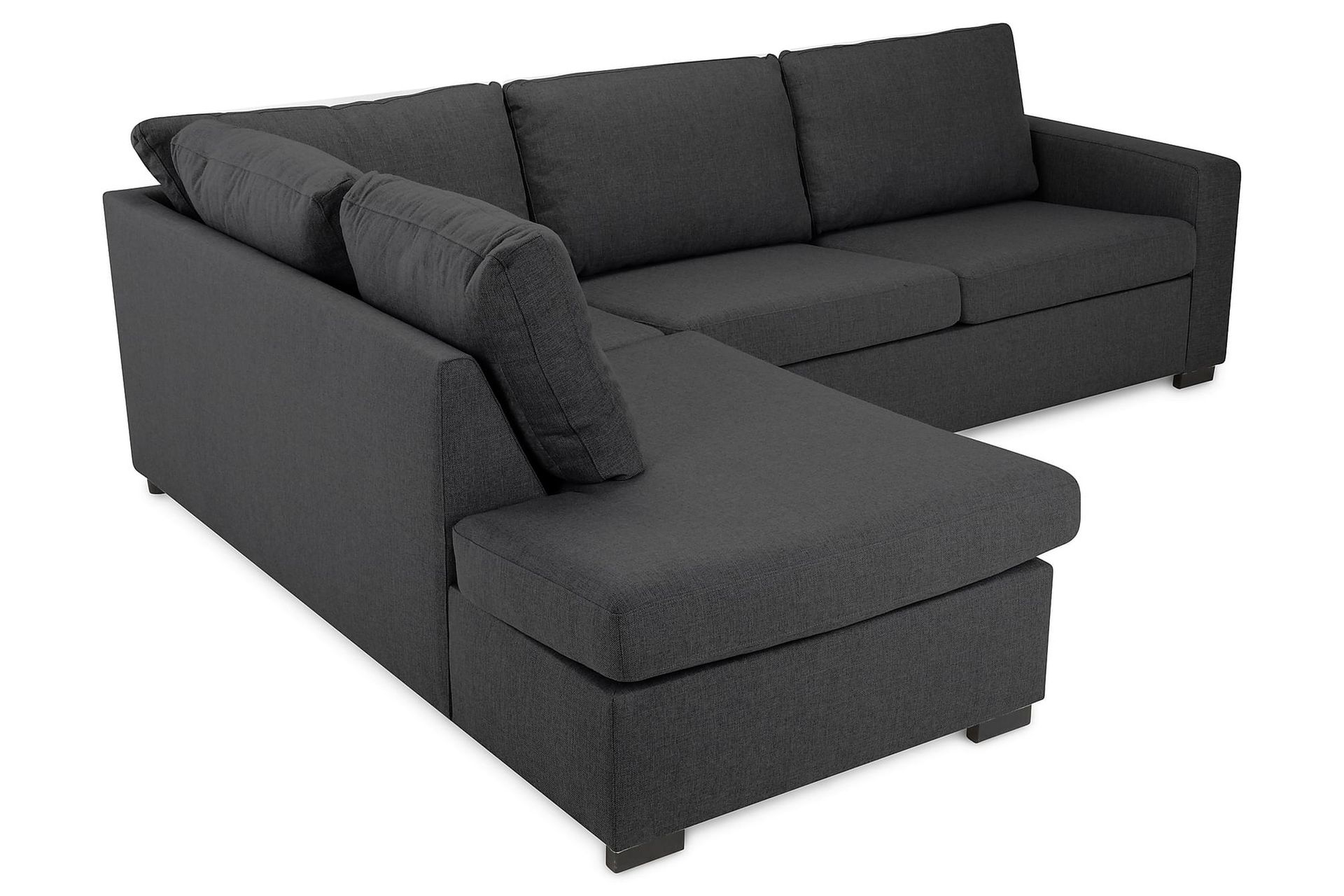 Crazy 3-seters Venstrevendt L-formet Sjeselongsofa i Stoff - Mørk grå - Møbler - Sofaer - Sofa med sjeselong