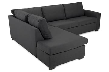 Crazy 3-seters Venstrevendt L-formet Sjeselongsofa i Stoff - Mørk grå - Møbler - Sofaer - Sofa med sjeselong