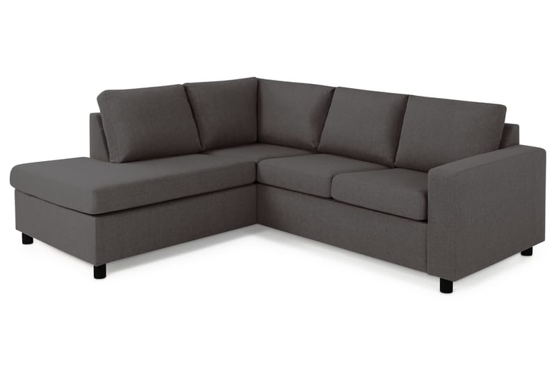 Crazy 3-seters Venstrevendt L-formet Sjeselongsofa i Stoff - Mørk grå - Møbler - Sofaer - Sofa med sjeselong