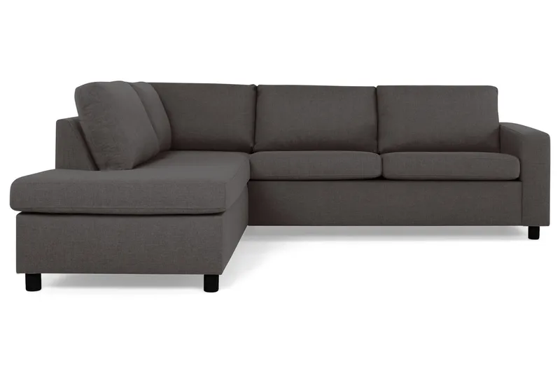 Crazy 3-seters Venstrevendt L-formet Sjeselongsofa i Stoff - Mørk grå - Møbler - Sofaer - Sofa med sjeselong - 3 seters sofa med divan