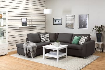 Crazy 3-seters Venstrevendt L-formet Sjeselongsofa i Stoff - Mørk grå - Møbler - Sofaer - Sofa med sjeselong