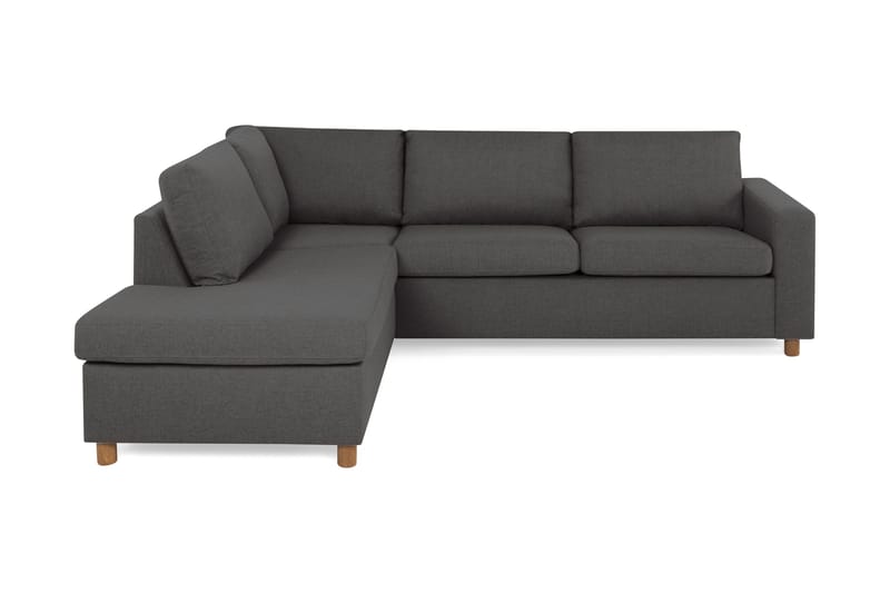 Crazy 3-seters Venstrevendt L-formet Sjeselongsofa i Stoff - Mørk grå - Møbler - Sofaer - Sofa med sjeselong - 3 seters sofa med divan