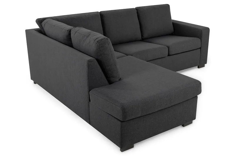 Crazy 3-seters Venstrevendt L-formet Sjeselongsofa i Stoff - Mørk grå - Møbler - Sofaer - Sofa med sjeselong - 2 seters sofa med divan