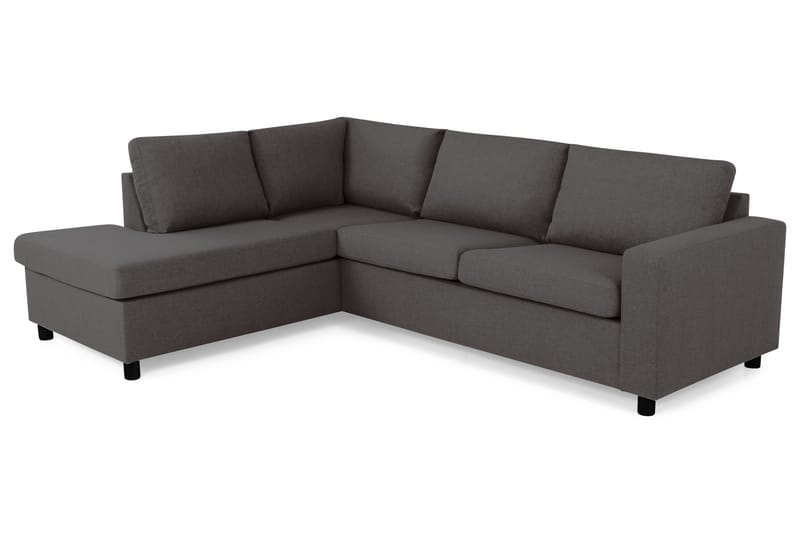 Crazy 3-seters Venstrevendt L-formet Sjeselongsofa i Stoff - Mørk grå - Møbler - Sofaer - Sofa med sjeselong