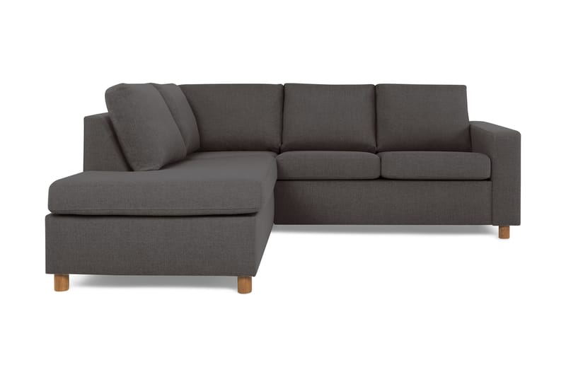 Crazy 3-seters Venstrevendt L-formet Sjeselongsofa i Stoff - Mørk grå - Møbler - Sofaer - Sofa med sjeselong