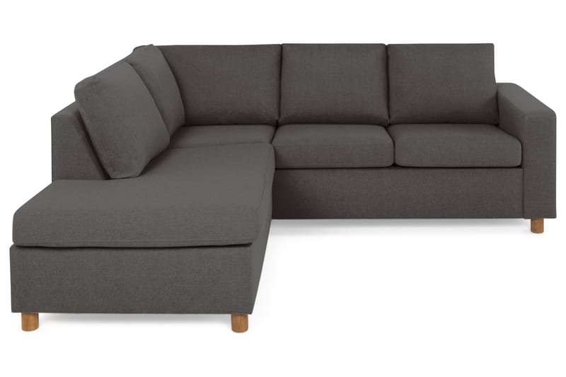 Crazy 3-seters Venstrevendt L-formet Sjeselongsofa i Stoff - Mørk grå - Møbler - Sofaer - Sofa med sjeselong