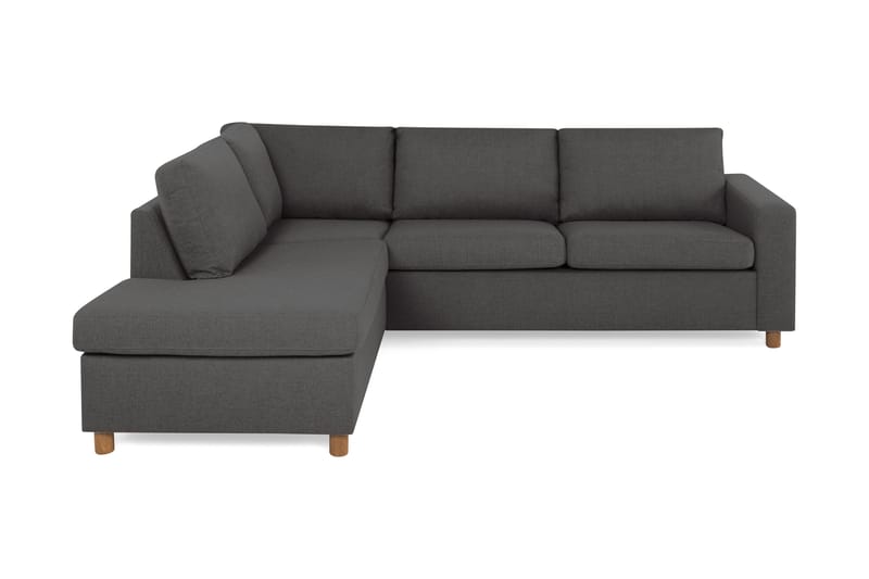 Crazy 3-seters Venstrevendt L-formet Sjeselongsofa i Stoff - Mørk grå - Møbler - Sofaer - Sofa med sjeselong