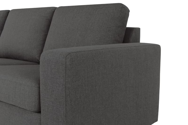 Crazy 3-seters Venstrevendt L-formet Sjeselongsofa i Stoff - Mørk grå - Møbler - Sofaer - Sofa med sjeselong
