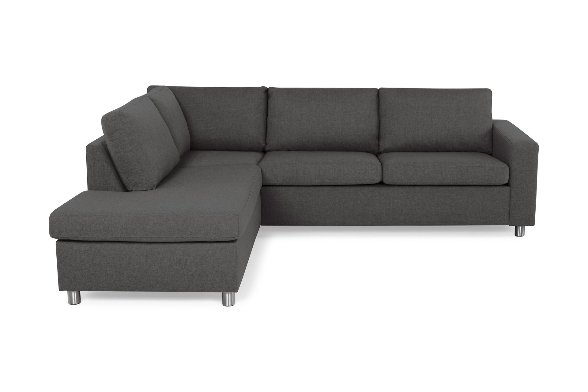 Crazy 3-seters Venstrevendt L-formet Sjeselongsofa i Stoff - Mørk grå - Møbler - Sofaer - Sofa med sjeselong