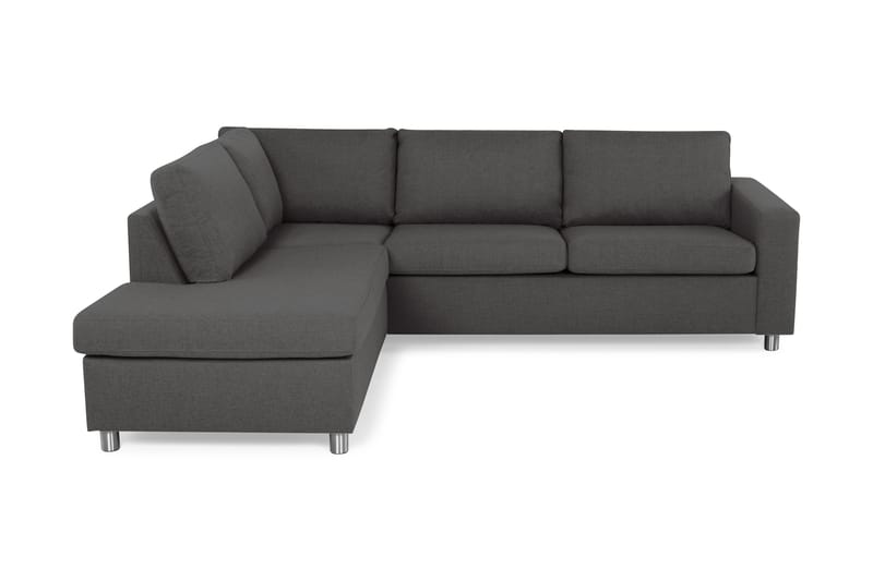 Crazy 3-seters Venstrevendt L-formet Sjeselongsofa i Stoff - Mørk grå - Møbler - Sofaer - Sofa med sjeselong