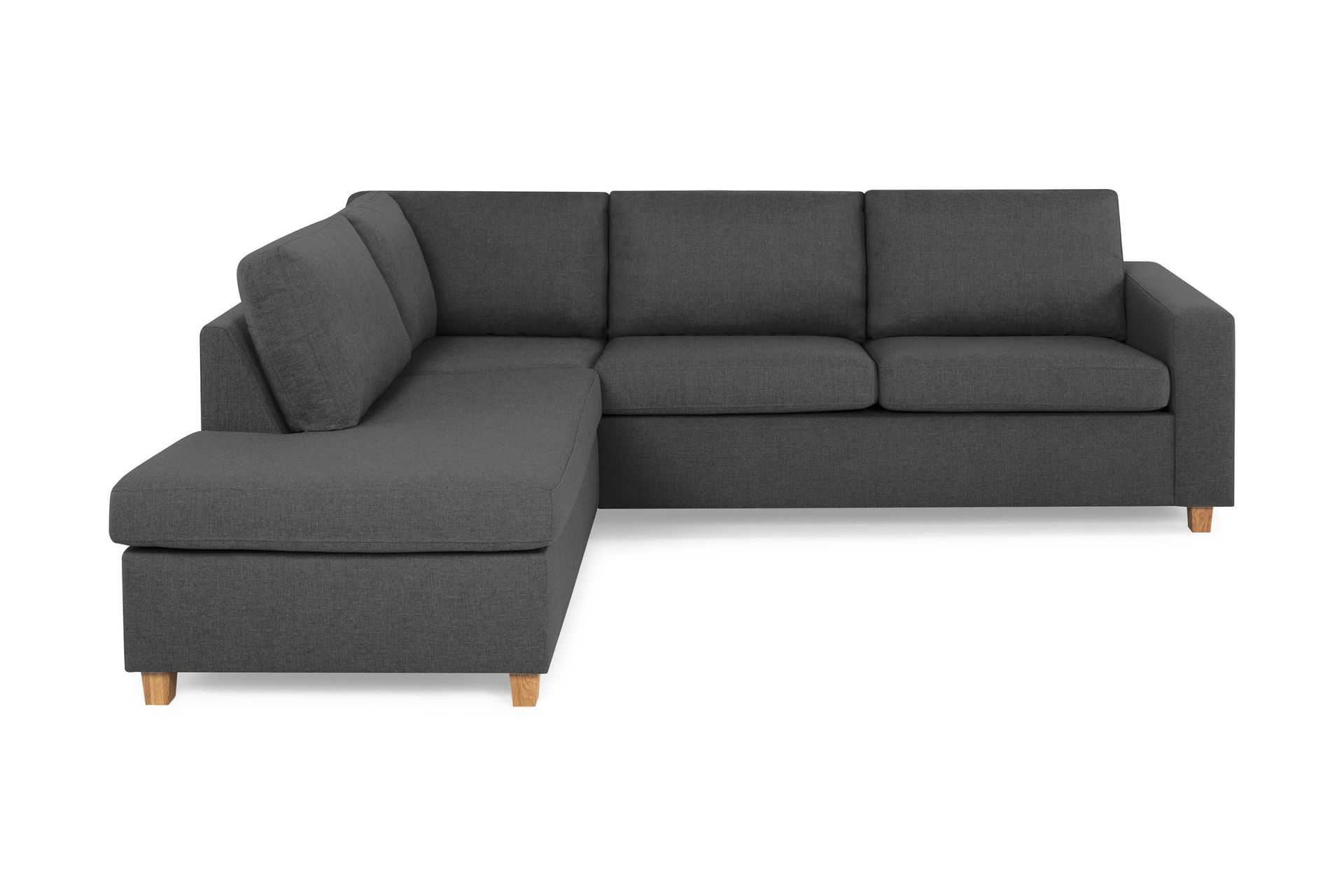 Crazy 3-seters Venstrevendt L-formet Sjeselongsofa i Stoff - Mørk grå - Møbler - Sofaer - Sofa med sjeselong