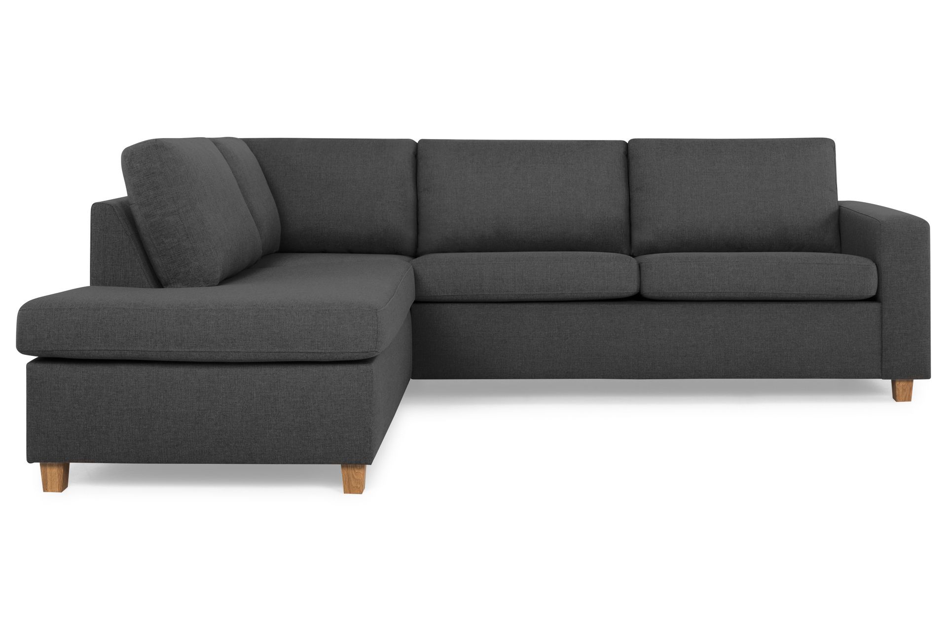 Crazy 3-seters Venstrevendt L-formet Sjeselongsofa i Stoff - Mørk grå - Møbler - Sofaer - Sofa med sjeselong