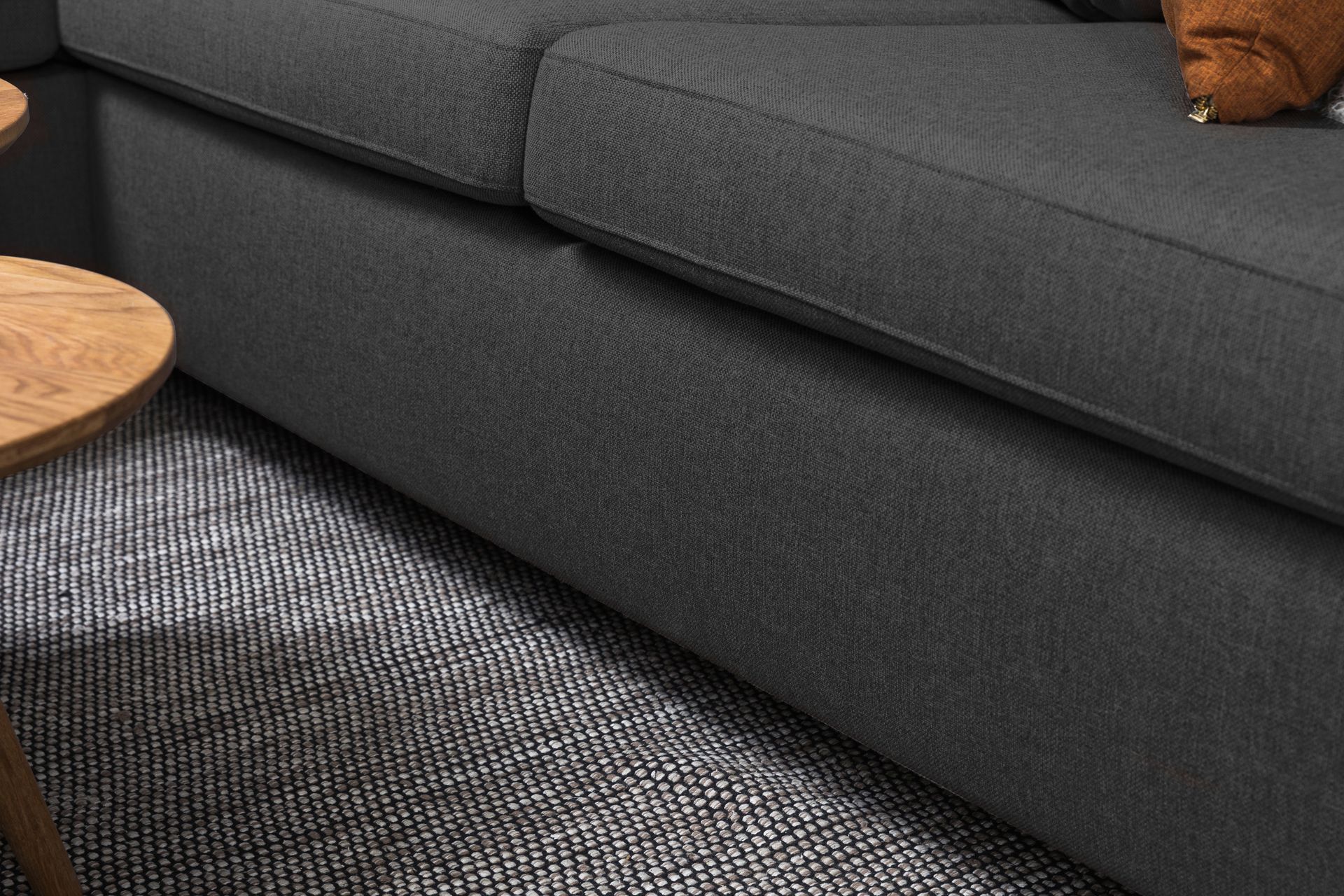 Crazy 3-seters Venstrevendt L-formet Sjeselongsofa i Stoff - Mørk grå - Møbler - Sofaer - Sofa med sjeselong