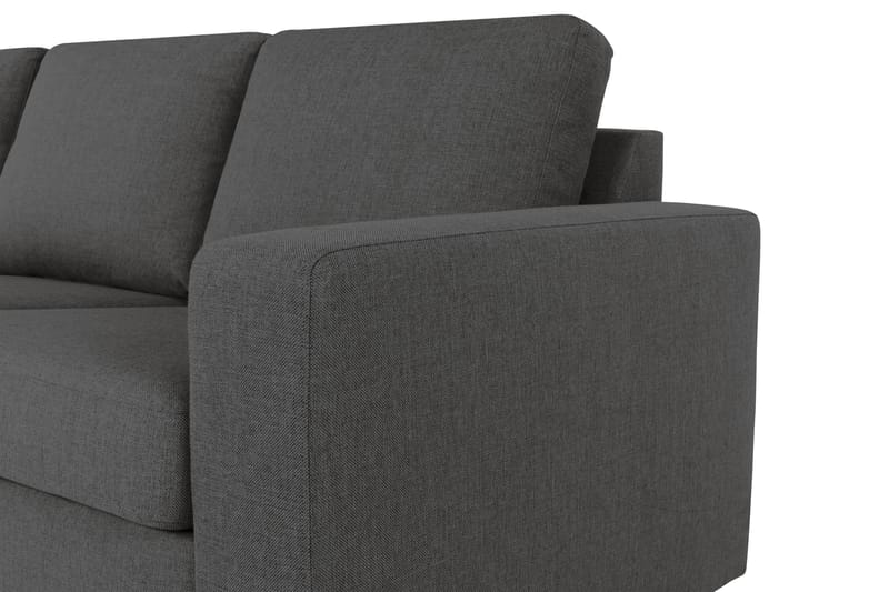 Crazy 3-seters Venstrevendt L-formet Sjeselongsofa i Stoff - Mørk grå - Møbler - Sofaer - Sofa med sjeselong