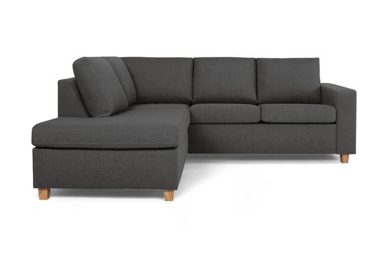 Crazy 3-seters Venstrevendt L-formet Sjeselongsofa i Stoff - Mørk grå - Møbler - Sofaer - Sofa med sjeselong