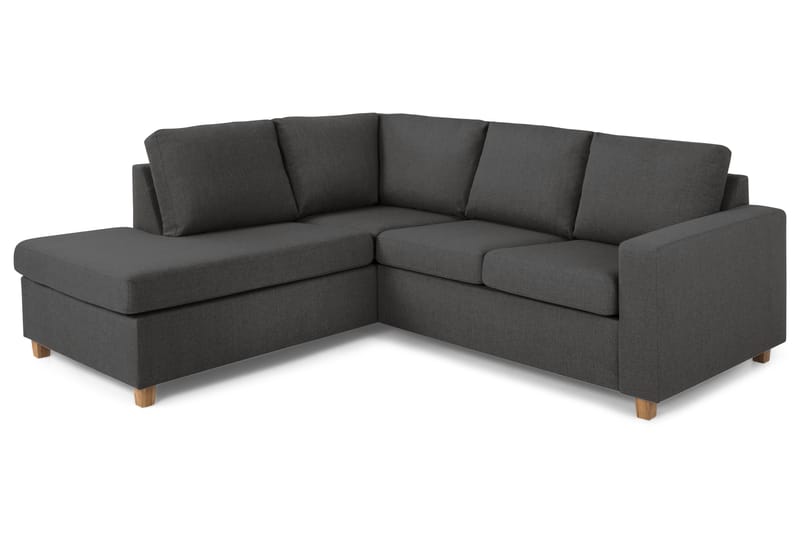 Crazy 3-seters Venstrevendt L-formet Sjeselongsofa i Stoff - Mørk grå - Møbler - Sofaer - Sofa med sjeselong