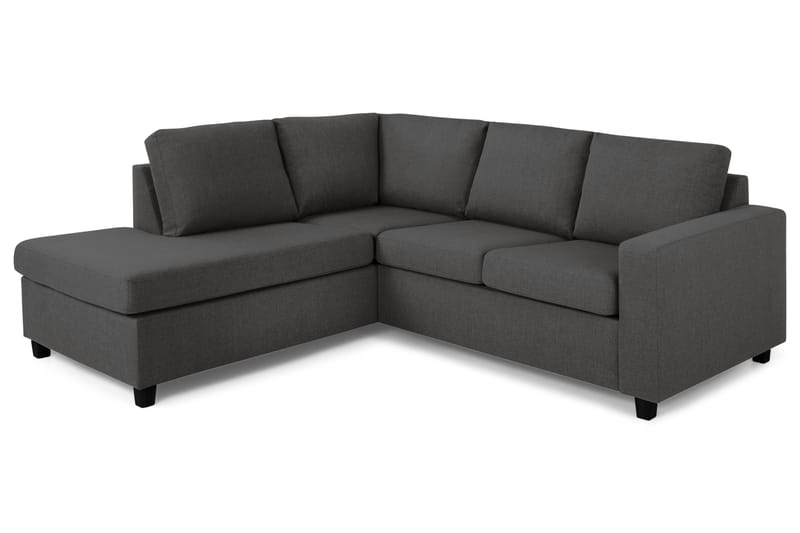 Crazy 3-seters Venstrevendt L-formet Sjeselongsofa i Stoff - Mørk grå - Møbler - Sofaer - Sofa med sjeselong