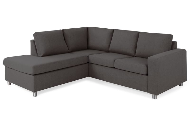 Crazy 3-seters Venstrevendt L-formet Sjeselongsofa i Stoff - Mørk grå - Møbler - Sofaer - Sofa med sjeselong