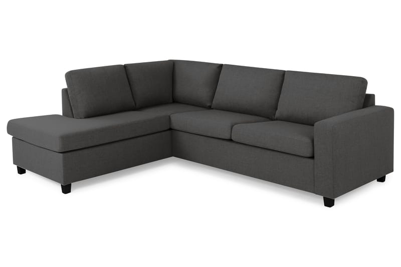 Crazy 3-seters Venstrevendt L-formet Sjeselongsofa i Stoff - Mørk grå - Møbler - Sofaer - Sofa med sjeselong - 3 seters sofa med divan