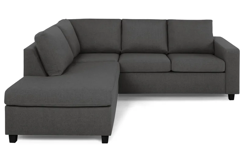 Crazy 3-seters Venstrevendt L-formet Sjeselongsofa i Stoff - Mørk grå - Møbler - Sofaer - Sofa med sjeselong - 2 seters sofa med divan