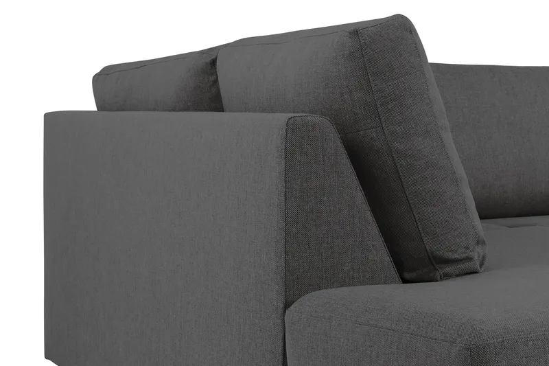 Crazy 3-seters Venstrevendt L-formet Sjeselongsofa i Stoff - Mørk grå - Møbler - Sofaer - Sofa med sjeselong - 3 seters sofa med divan