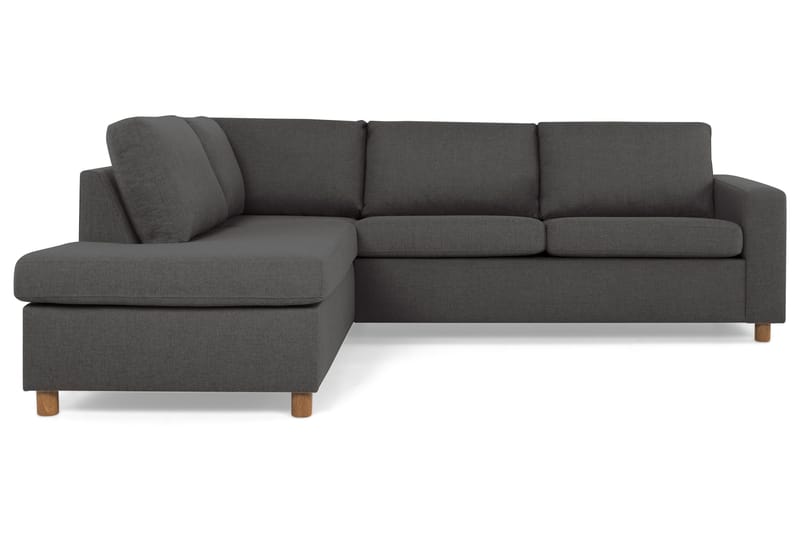 Crazy 3-seters Venstrevendt L-formet Sjeselongsofa i Stoff - Mørk grå - Møbler - Sofaer - Sofa med sjeselong - 3 seters sofa med divan
