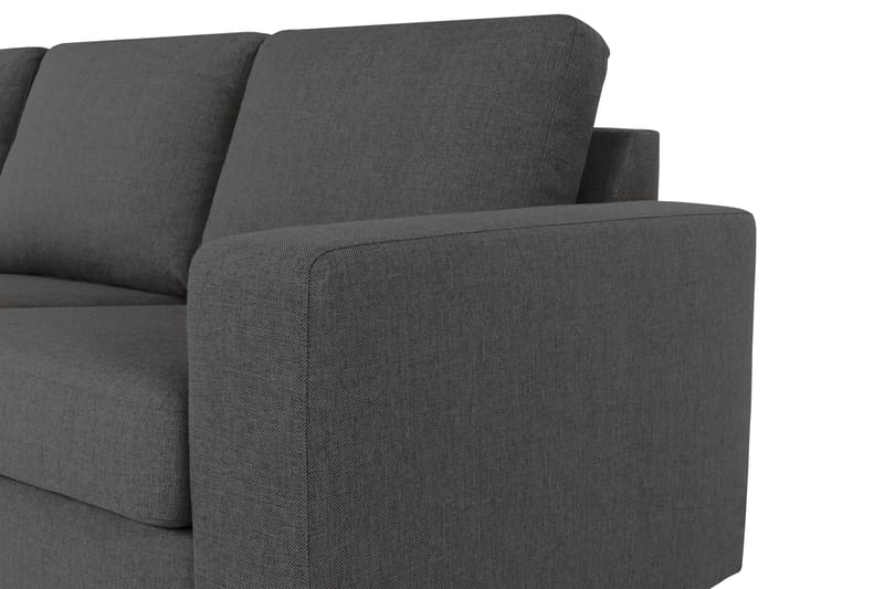 Crazy 3-seters Venstrevendt L-formet Sjeselongsofa i Stoff - Mørk grå - Møbler - Sofaer - Sofa med sjeselong - 3 seters sofa med divan