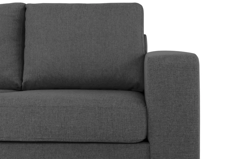 Crazy 3-seters Venstrevendt L-formet Sjeselongsofa i Stoff - Mørk grå - Møbler - Sofaer - Sofa med sjeselong - 2 seters sofa med divan