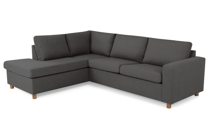 Crazy 3-seters Venstrevendt L-formet Sjeselongsofa i Stoff - Mørk grå - Møbler - Sofaer - Sofa med sjeselong - 3 seters sofa med divan