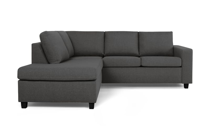 Crazy 3-seters Venstrevendt L-formet Sjeselongsofa i Stoff - Mørk grå - Møbler - Sofaer - Sofa med sjeselong - 2 seters sofa med divan