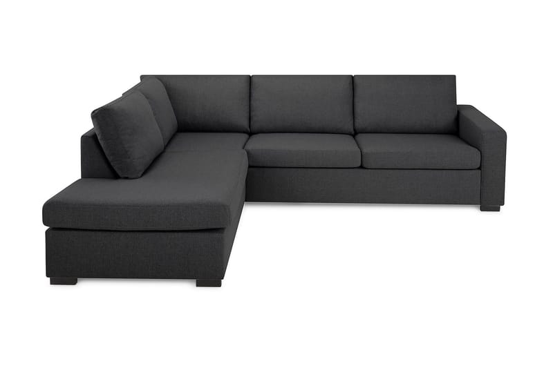 Crazy 3-seters Venstrevendt L-formet Sjeselongsofa i Stoff - Mørk grå - Møbler - Sofaer - Sofa med sjeselong - 3 seters sofa med divan