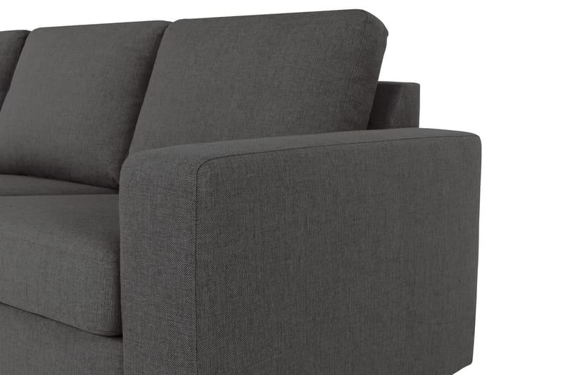 Crazy 3-seters Venstrevendt L-formet Sjeselongsofa i Stoff - Mørk grå - Møbler - Sofaer - Sofa med sjeselong - 3 seters sofa med divan