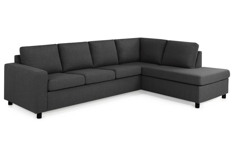 Crazy 4-seters Høyrevendt L-formet Sjeselongsofa i Stoff - Antrasitt - Møbler - Sofaer - Sofa med sjeselong - 3 seters sofa med divan
