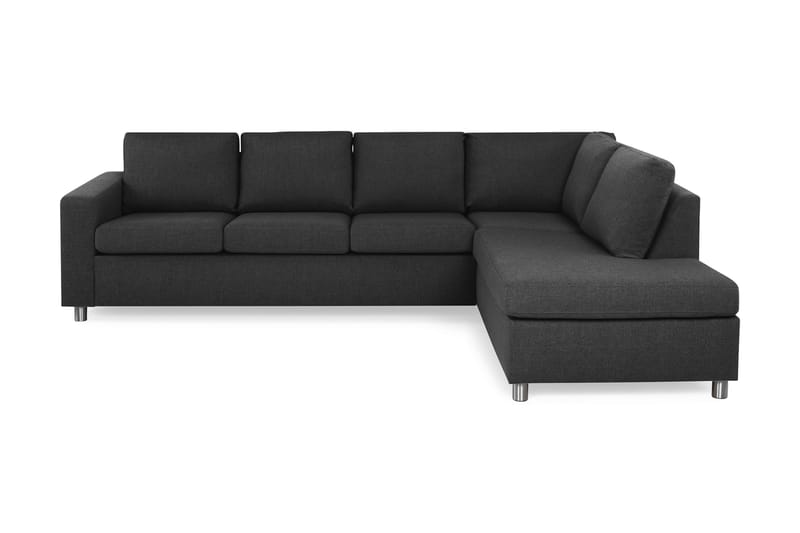 Crazy 4-seters Høyrevendt L-formet Sjeselongsofa i Stoff - Antrasitt - Møbler - Sofaer - Sofa med sjeselong