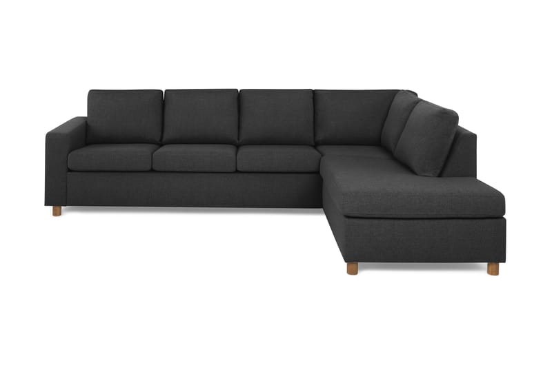 Crazy 4-seters Høyrevendt L-formet Sjeselongsofa i Stoff - Antrasitt - Møbler - Sofaer - Sofa med sjeselong