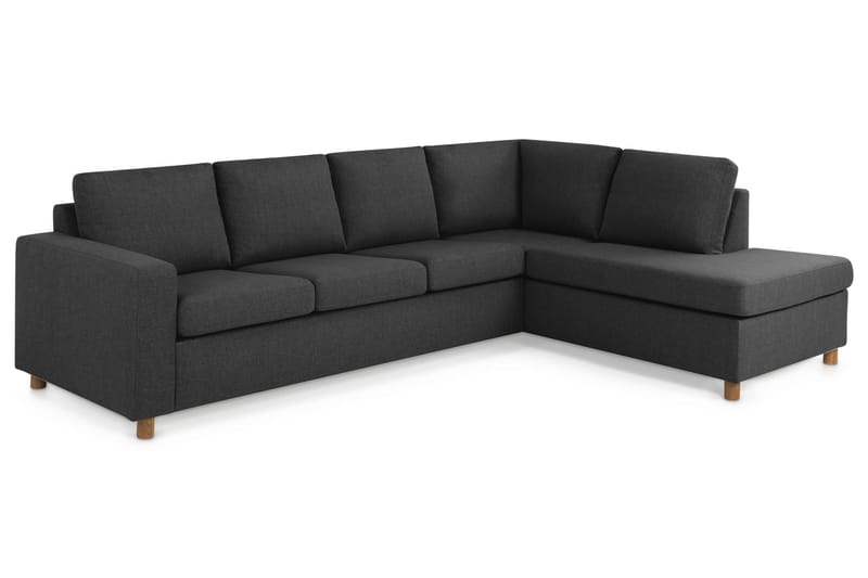 Crazy 4-seters Høyrevendt L-formet Sjeselongsofa i Stoff - Antrasitt - Møbler - Sofaer - Sofa med sjeselong