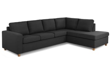 Crazy 4-seters Høyrevendt L-formet Sjeselongsofa i Stoff - Antrasitt - Møbler - Sofaer - Sofa med sjeselong