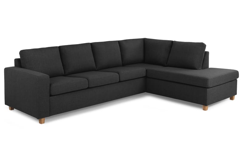 Crazy 4-seters Høyrevendt L-formet Sjeselongsofa i Stoff - Antrasitt - Møbler - Sofaer - Sofa med sjeselong